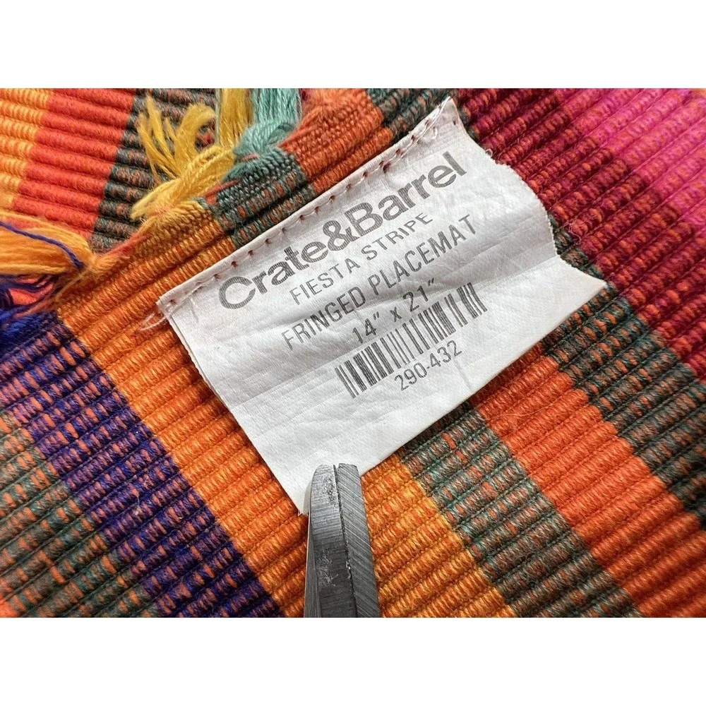 Crate And Barrel Placemats Set Of 4 Fiesta Stripe Cottagecore Table Decor